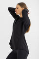 RUFFLE TOP -  BLACK