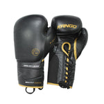 Leather Metallic Boxing Gloves + Hand Wrap