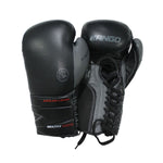 Leather Metallic Boxing Gloves + Hand Wrap