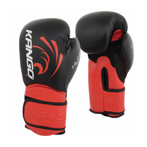 KANGO Boxing Gloves Black & Red PU ,Size= 8 OZ