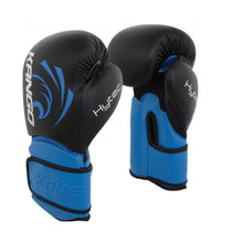 KANGO Boxing Gloves Black & Blue PU ,Size= 10 OZ