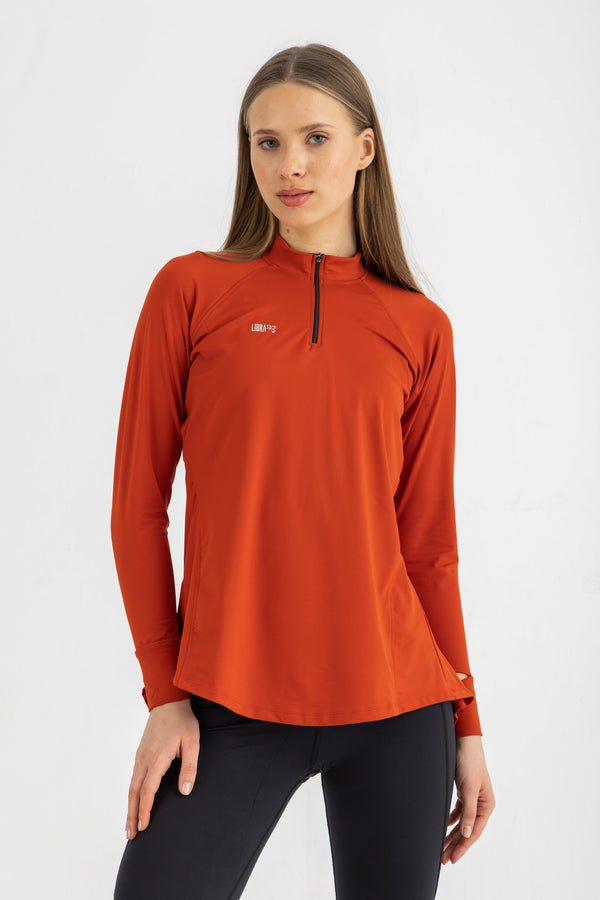 Ruffle Top - Earth Red