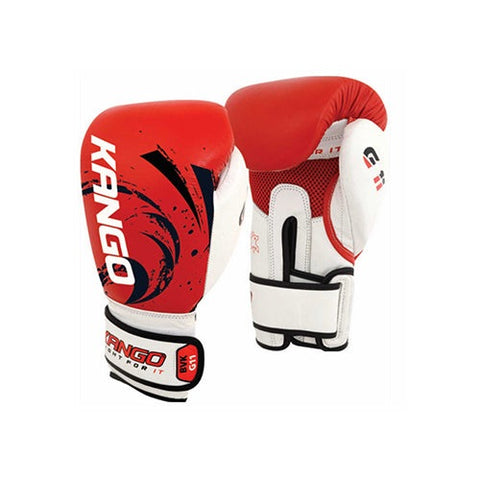 Kango Boxing Gloves  Red & White PU ,Size= 8oz